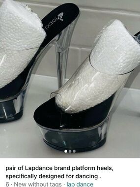Silver heeled Platform with Clear PVC Straps ***1 time wear***